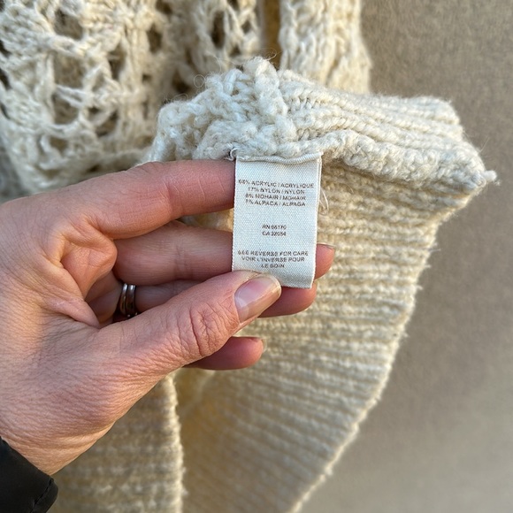 Free People 🔥 Hooded Knitted Sweater Button Up Chest Crew Neck Boho Sz S - Picture 7 of 11